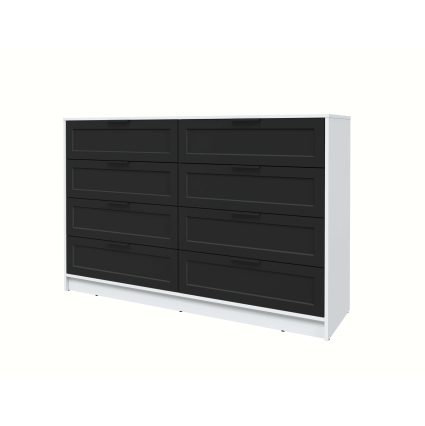 Kомод Тренд КТ-К157 (Белый платинум ЛДСП/ Черный ЛМДФ) Ш1565 В1020 Г451